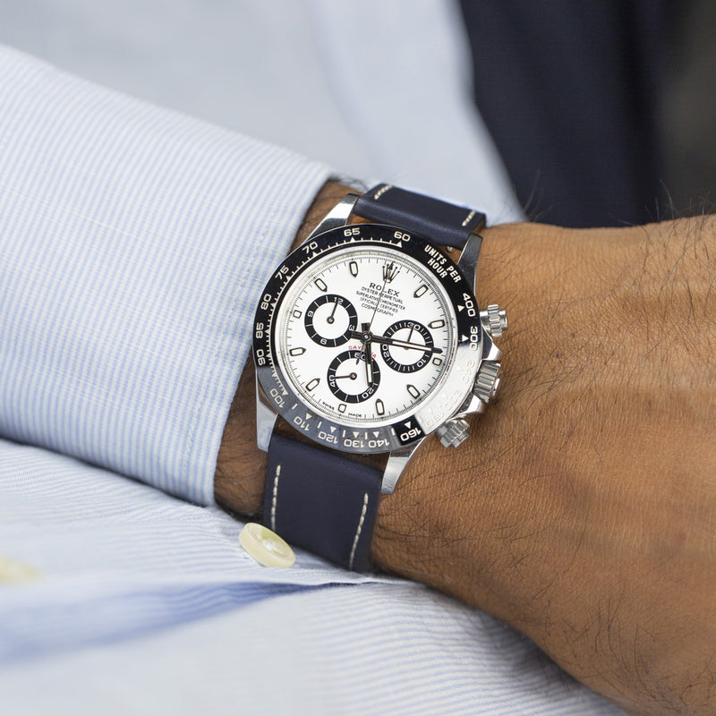 Monochrome Watches Shop | Correa de reloj de piel de becerro lisa - Azul